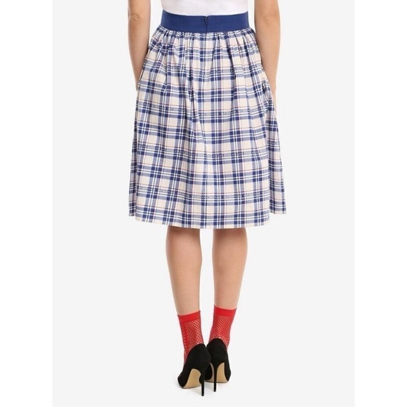 Her Universe Dr. Who Plaid Police Box Novelty Print Skirt size Large - Picture 5 of 15